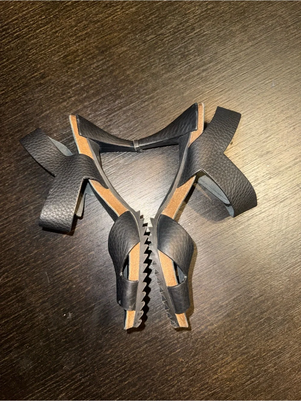 Pedro Garcia Black Leather Cross-Strap Sandals